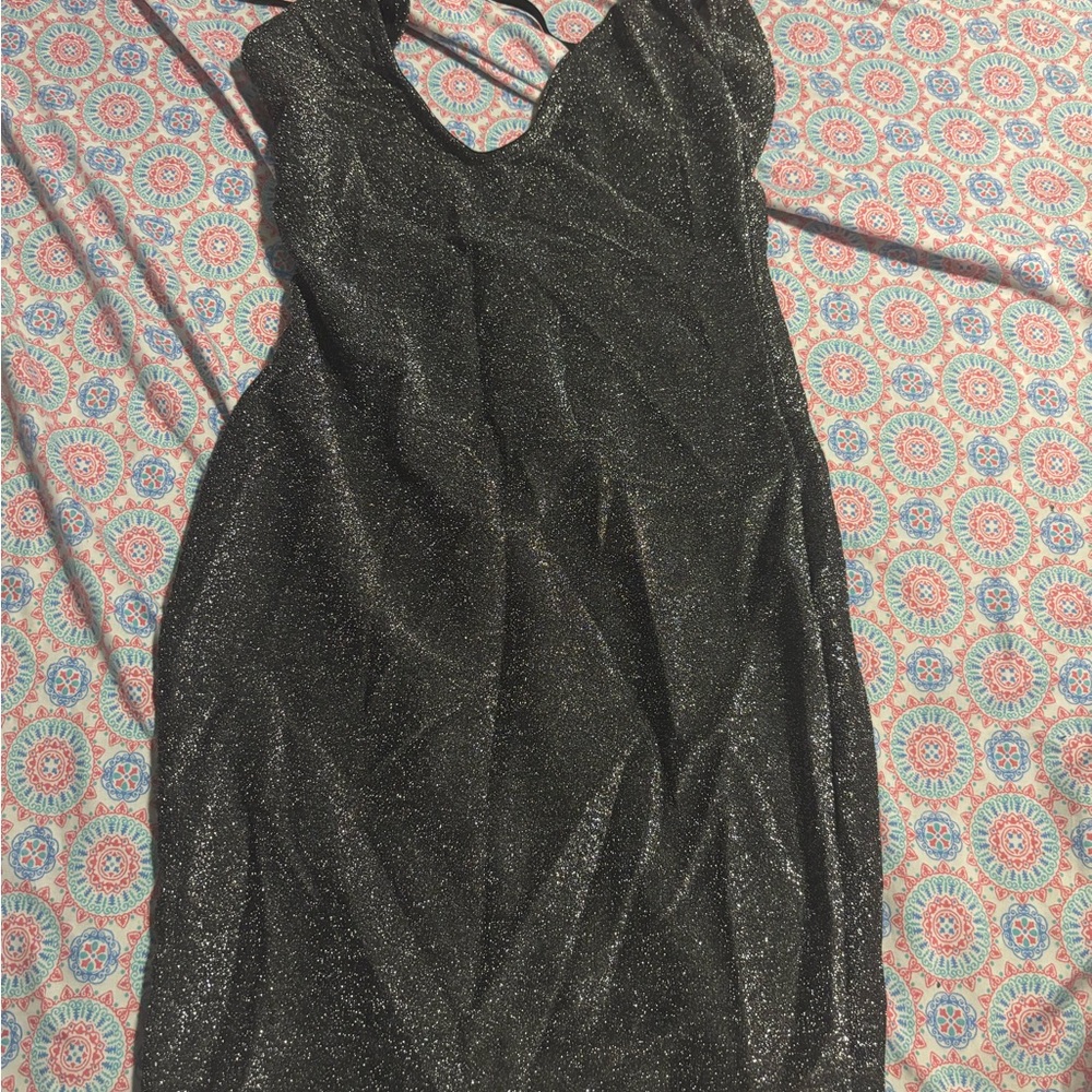 Elegant Black Glitter Dress